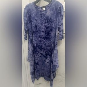 NWOT Asymmetrical Blur Tie Dye Handkerchief Dress (M)
